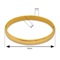 Minimalist gold plated stainless steel hinged bangle with 6mm width and 63mm inner diameter - Standard / Gold