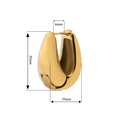 Créoles dorées évidées en forme de goutte d'eau, dimensions 21mm x 17mm, style rétro - 21mm x 17mm / Or