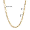 Poliertes vergoldetes Edelstahl-Figaro-Halskette mit 45,5 cm Länge und 7,5 cm Verlängerung - 18K-Gold / Gold