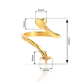 Anillo abierto en espiral dorado con dijes de corazón y estrella y circón brillante - Abierto Ajustable / Dorado