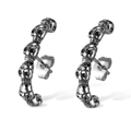 Boucles d'oreilles tête de mort en acier inox au design punk gothique vintage - Clou en Acier (GE987) / Argent Antique