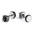 Orecchini punk in acciaio inossidabile con zircone nero a corona per uomo e donna - Colore Acciaio Zircone Nero