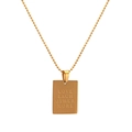 Goldene rechteckige Halskette mit Love Each Other More Gravur auf einer Kugelkette - 18K-Gold / Gold-LOVE EACH OTHER MORE