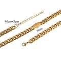 Goldene Titan-Panzerkette mit quadratischer Platte und polierter Metalloberfläche - 40cm+5cm / Gold