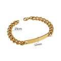 Goldenes Titanstahl-ID-Armband mit 19 cm Panzerkette und 12 mm polierter Platte - Gold