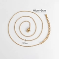 Classic 1.2mm gold stainless steel cable chain necklace 40cm with 5cm extender - 18K Gold / Gold