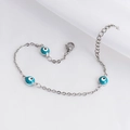 Bracciale bohémien argento con ciondoli occhio azzurro e pratica chiusura a moschettone - Oro 18K / Bracciale Argento