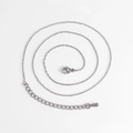 Classic silver stainless steel cable chain necklace with lobster clasp and teardrop charm - 18K Gold / Steel