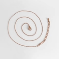 Classic minimalist O-chain necklace in rose gold finish with lobster clasp and drop pendant - 18K Gold / Rose Gold