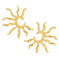 Goldene Edelstahl-Ohrstecker im Sonnen-Design mit gehämmerter Textur für Damen - Edelstahl-Ohrstecker (GE0021J) / Gold