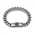 Bracciale aromaterapia in acciaio inossidabile argento antico da uomo con nodo celtico - Color Acciaio