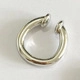 Minimalistischer silberner geometrischer Ohrklemm- und Ring-Aufsatz in Silberoptik - Klein / Silber