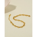 Gepolijste gouden koffieboon schakelarmband voor dames met verlengketting en een karabijnsluiting - Koffiebonen Ketting (SB22113004)