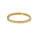 Verstelbare 18K vergulde roestvrijstalen armband met vier ingebedde zirkonia's - Ronde Inleg Stijl (SB22122003)
