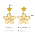 Goldene hohle Blumen-Ohrhänger aus 18K vergoldetem Edelstahl für stilvolle Frauen - Gold (SE23081706)