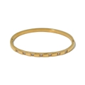 Minimalistische 18K vergulde titaniumstalen armband met acht sprankelende zirkonia's - SB22122001-Gouden Gegroefde Zirconia Scharnier Armband