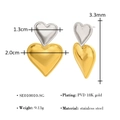 Specificaties van hartoorbellen met afmetingen en 18K goud PVD-vergulding - Zilver & Goud Mix (SE010010-SG)