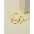Elegante minimalistische vergulde roestvrijstalen armband met geometrische prismaschakels - Minimalistische Geometrische Bamboe Ketting (SB22113007)