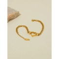 Minimalistische goudvergulde roestvrijstalen armband met hol hart en schakelketting - Hol Hart Tank Ketting (SB22113009)