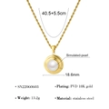 Collana a catena intrecciata in acciaio placcato oro 18K con ciondolo a perla - Collana con Pendente di Perla Tonda (SN22060603)