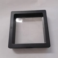 Schwarze quadratische PE-Folie Schwebegestell für Schmuck und Münzen - 3D Schwebende Display Box (9x9cm)