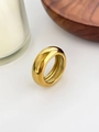 Minimalistischer 18K vergoldeter Dome Ring mit poliertem breitem Band - US 6 / Gold