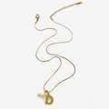 Collana in acciaio inossidabile dorato con ciondolo lettera D e perla barocca - Collana Lettera D
