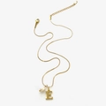 Collana in acciaio dorato con ciondolo a forma di lettera E e perla bianca fine - Collana Lettera E