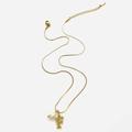 Collana dorata con ciondolo lettera F e piccola perla bianca raffinata - Collana Lettera F
