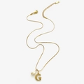 Elegante collana in acciaio inossidabile dorato con ciondolo lettera G e perla - Collana Lettera G
