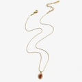 Minimalist 18K gold necklace with an oval red gemstone pendant and lobster clasp - Red Stone Necklace