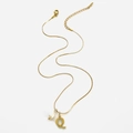 Collana in acciaio inossidabile dorato con ciondolo a lettera Q e perla lucida - Collana Lettera Q