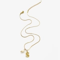 Collana in acciaio dorato con ciondolo lettera S e perla barocca bianca elegante - Collana Lettera S