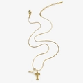 Collana in acciaio inossidabile dorato con ciondolo lettera T e perla bianca - Collana Lettera T
