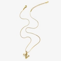 Elegante collana in acciaio inossidabile dorato con ciondolo a lettera V e perla naturale - Collana Lettera V