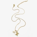 Collana in acciaio inossidabile dorato con ciondolo lettera X e perla stile oceanico - Collana Lettera X