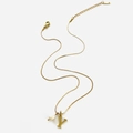 Collana in acciaio inossidabile dorato con ciondolo a lettera Y e una perla bianca - Collana Lettera Y