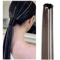 Multi-layer silver metal tassel hair chains with BB clips for punk style ponytails - Main Image Set (4A3B)