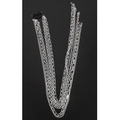Eleganter mehrlagiger silberner Haarkettenclip mit geometrischen gestuften Metallfransen - Silber Stil B (11300B)