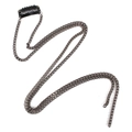 Punk style dark grey metal fringe hair chain with black U-shaped BB clip fastening - 11220B / Gunmetal