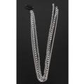 Silver multi-layer tassel head chain with diverse chain styles and black product tag - Simple Cuban Chain Style (11260A)
