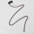 Silver and gunmetal tassel hair chain with black BB clip for elegant hair braiding styles - 11220A / Silver & Gunmetal