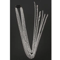 Silver multi-layer tassel hair chain with black non-slip clip for street style - Edgy Mixed Multi Layer Style (11260B)