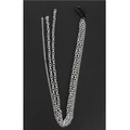 Catena per capelli argento a più strati con nappe e clip BB nere per acconciatura - Stile Nappina A (11230A)