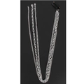 Catena per capelli argento multistrato con clip BB per extension in stile Gothic e Punk - Stile Nappina B (11230B)