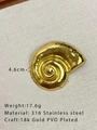 Golden sea shell brooch in 316 stainless steel with 18k gold PVD plating for women - Gold Conch