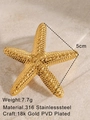 Starfish brooch in 18K gold PVD plated 316 stainless steel with textured finish - Gold Starfish