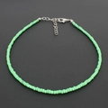 Bohemian turquoise seed bead choker necklace with adjustable silver lobster clasp - Green