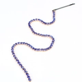 Elegante goldene Haarverlängerungskette mit blauen Strasssteinen und Wellendesign - Königsblau (13110)