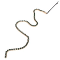 Gouden haarketting met donkergroene kristallen en zwarte metalen haarclip - Smaragdgroen (13110)